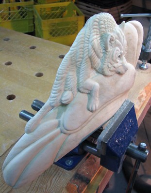 Wolf 2 (moose antler) by Shane Wilson - side detail