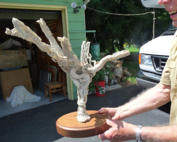 'Dragons' on antler, Bali