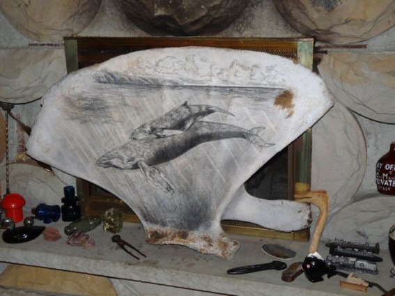 whale scapula scrimshaw Scrimshaw on Whale Scapula, artist unknown