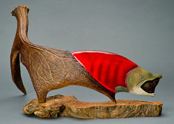 'Salmon' by Wilfred Charbonneau (moose antler, paint)