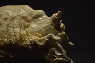 Boar and Wolf (mammoth tusk) by Dmitry Gorodetsky