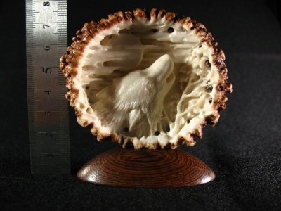 'Howling Wolf' by Dmitry Gorodetsky (carved deer antler - 7cm x 4.5cm)