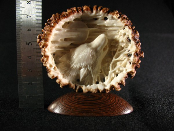 10. 'Howling Wolf' by Dmitry Gorodetsky (carved deer antler - 7cm x 4.5cm)