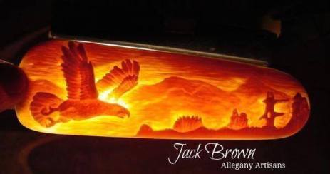 An eagle carved into a scene tells a story.